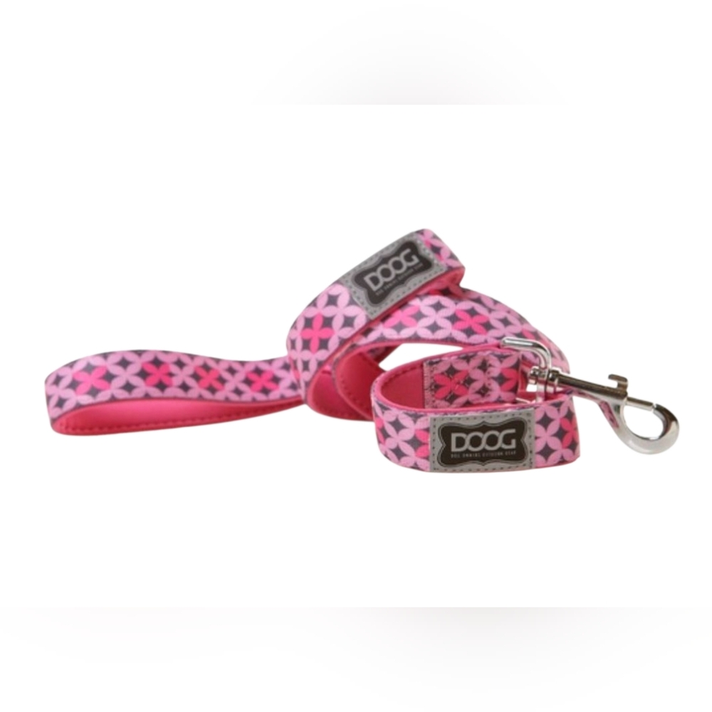 🔴 DOOG Neoprene Toto Dog Leash Pink Black Small 51-in long 1/2-in wide